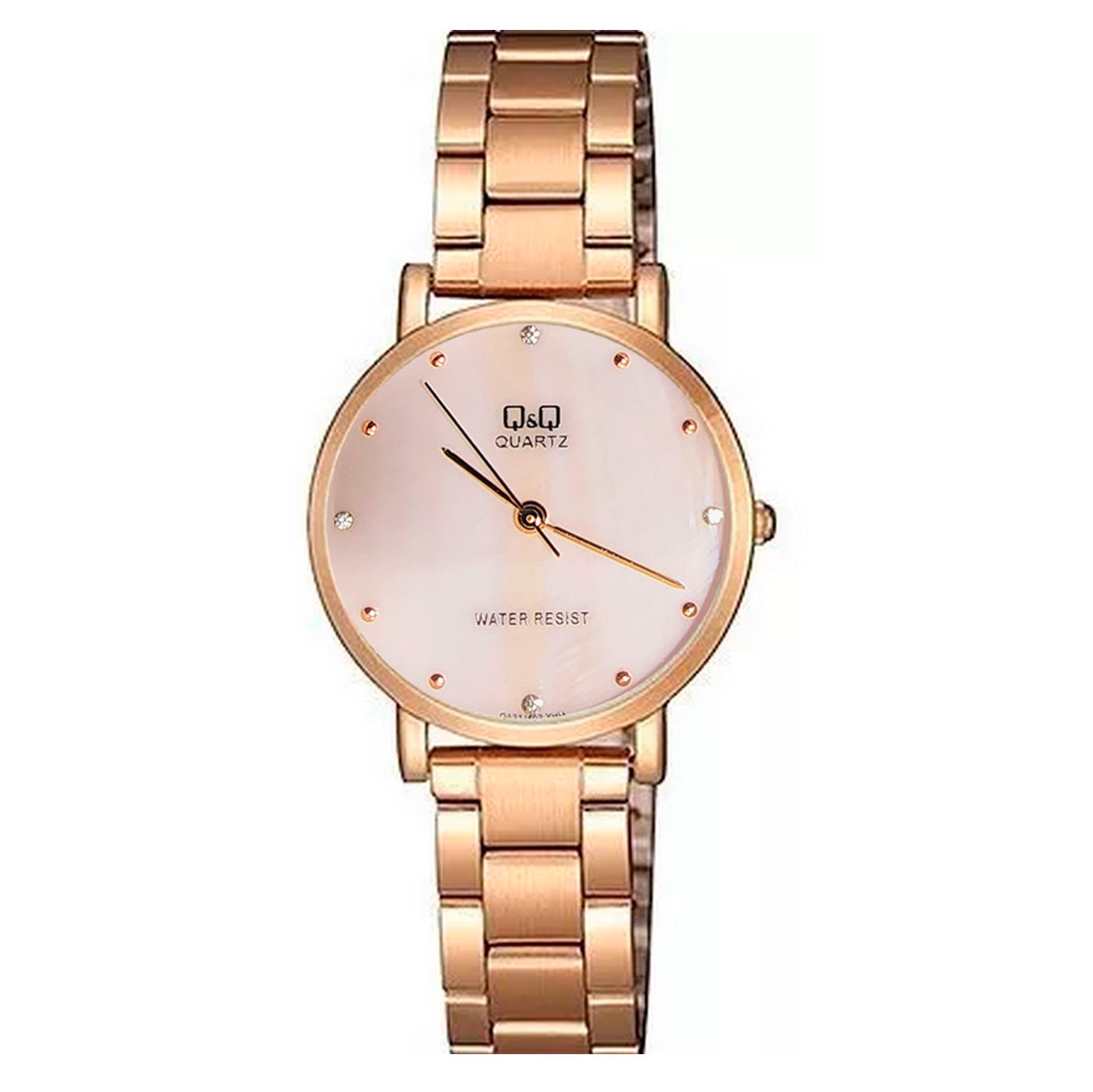 Reloj Q&q Qyq Elegante Glamour Acero + Estuche Dama